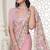 Pink Elegant sequin embroidered work net saree for women