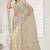 Yellow Elegant sequin embroidered work net saree for women