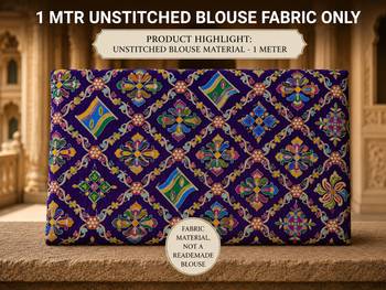 Women unstitched viscose blouse fabric with traditional printed ethnic designer pattern for saree blouse stitching 5