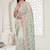 Sea green Elegant sequin embroidered work net saree for women
