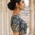 Premium embroidered unstitched viscose blouse fabric with floral & ornamental design