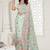 Sea green Elegant sequin embroidered work net saree for women