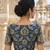 Premium embroidered unstitched viscose blouse fabric with floral & ornamental design