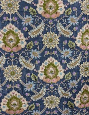 Premium embroidered unstitched viscose blouse fabric with floral & ornamental design 4