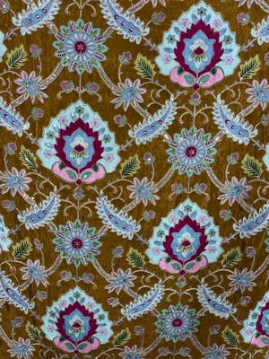 Premium embroidered unstitched viscose blouse fabric with floral & ornamental design 4