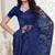 Navy blue Elegant sequin embroidered work net saree for women