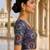 Premium embroidered unstitched viscose blouse fabric with floral & ornamental design