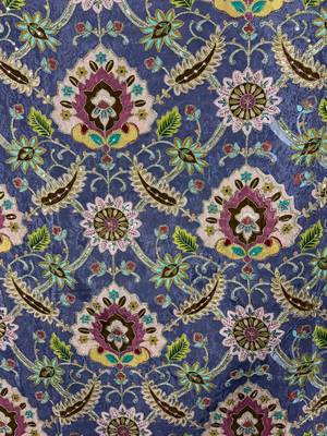 Premium embroidered unstitched viscose blouse fabric with floral & ornamental design 4