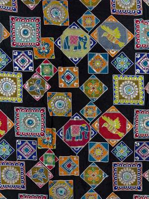 Women's viscose unstitched blouse fabric | ethnic printed pattern with embroidery & sequin work 4