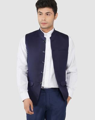 Mens blue nehru jacket 2