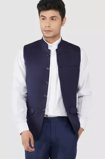 Mens blue nehru jacket