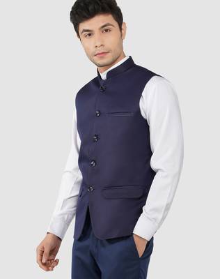 Mens blue nehru jacket 3