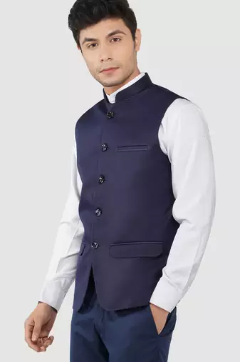 Mens blue nehru jacket