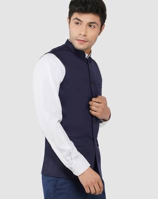 Mens blue nehru jacket 4