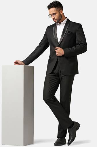 Mens black tuxedo suit
