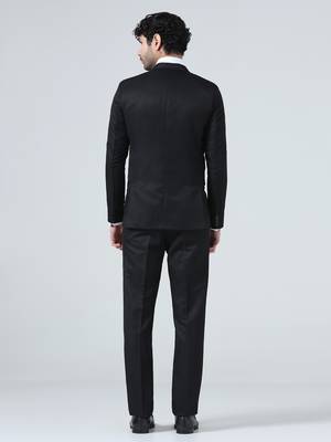 Mens black notched lapel suit 5