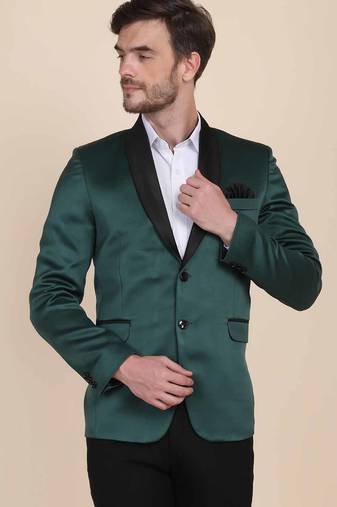 Mens green velvet tuxedo blazer