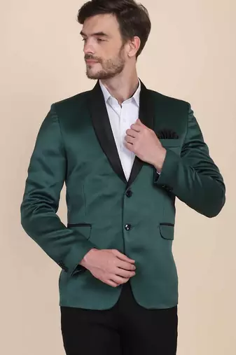 Mens green velvet tuxedo blazer
