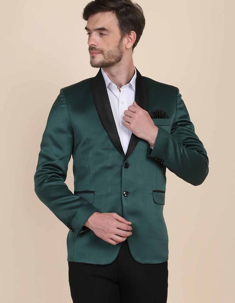 Mens green velvet tuxedo blazer