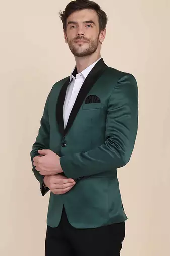 Mens green velvet tuxedo blazer