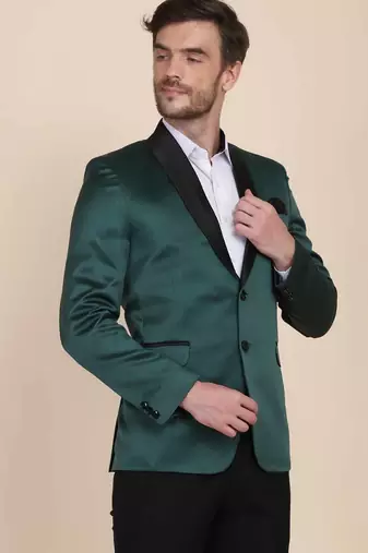 Mens green velvet tuxedo blazer