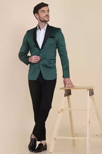 Mens green velvet tuxedo blazer