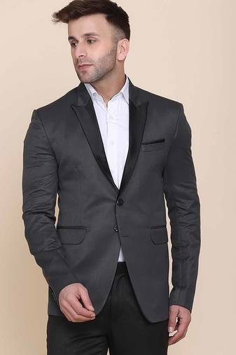 Mens grey tuxedo blazer with hanky