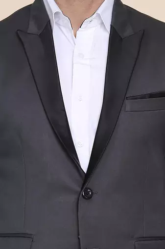 Mens grey tuxedo blazer with hanky