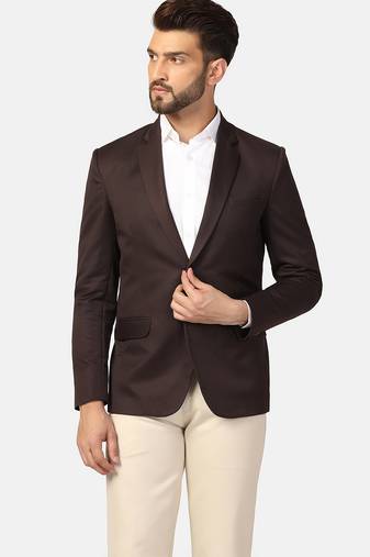 Mens brown notched lapel blazer