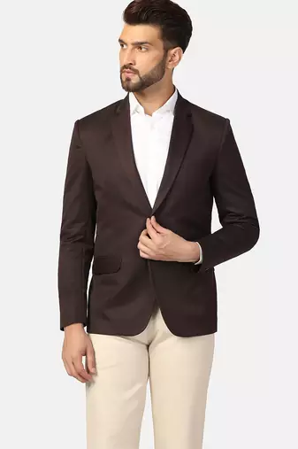 Mens brown notched lapel blazer