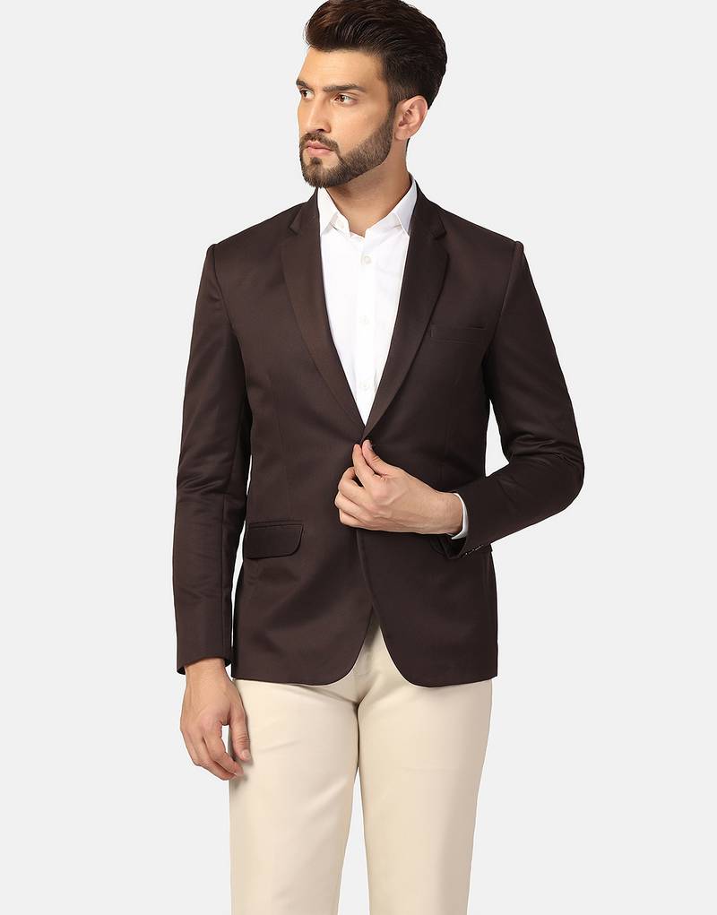 Mens brown notched lapel blazer