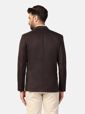 Mens brown notched lapel blazer 2