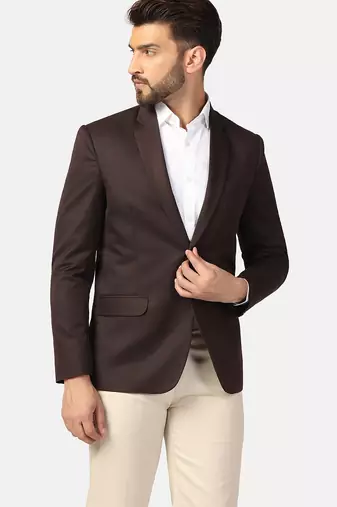 Mens brown notched lapel blazer