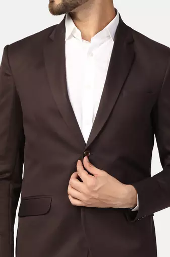 Mens brown notched lapel blazer