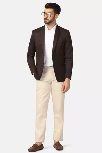 Mens brown notched lapel blazer