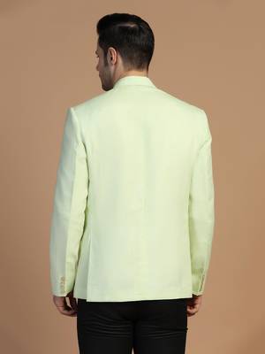 Mens green linen solid blazer 5