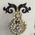 White stone studded round motif earrkings with maang tikka set for women