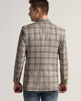 Mens multi checked tweed blazer 2