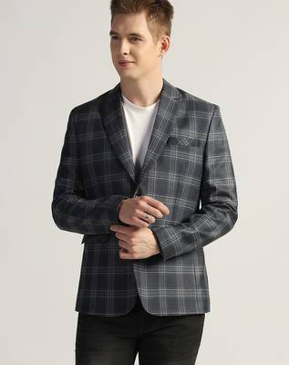 Mens blue tweed blazer 3