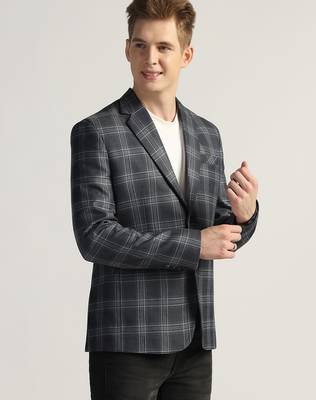 Mens blue tweed blazer 4