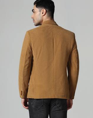 Mens mustard corduroy notched lapel blazer 2