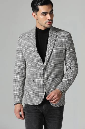 Mens black and white check blazer