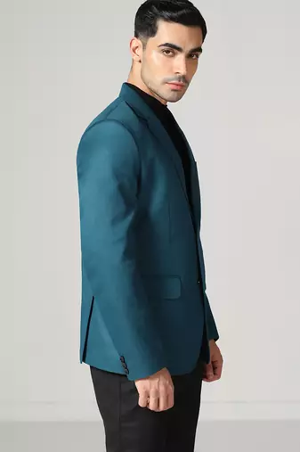 Mens turquoish notched lapel blazer