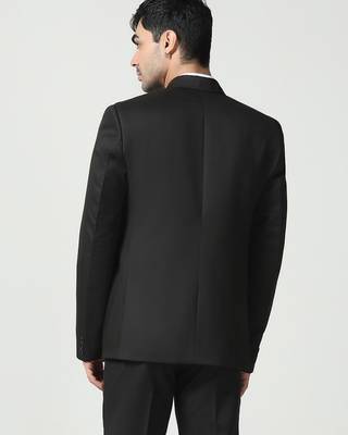 Mens black peaked lapel tuxedo blazer 2