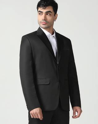 Mens black peaked lapel tuxedo blazer 5
