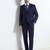 Mens navy blue solid blazer
