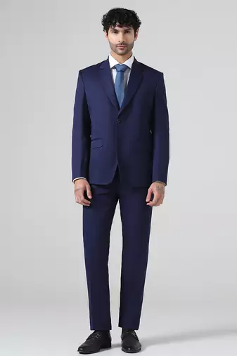 Mens navy blue solid blazer