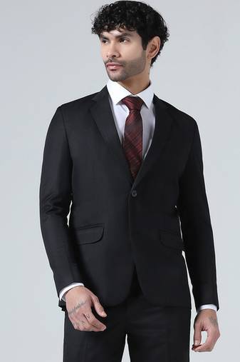 Mens black notched lapel blazer