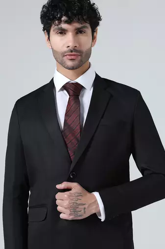 Mens black notched lapel blazer