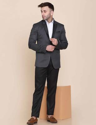 Mens grey shawl collar tuxedo suit 4